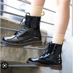 Dr. Martens  Black Patent Leather 8- Eye Combat Boots Womens Size  US 5 M